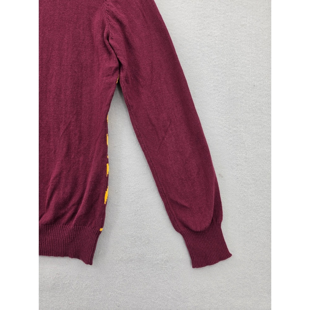 NFL Washington Commanders Sweater Mens Medium Burgundy Gold Holiday Fair Isle - Picture 9 of 11
